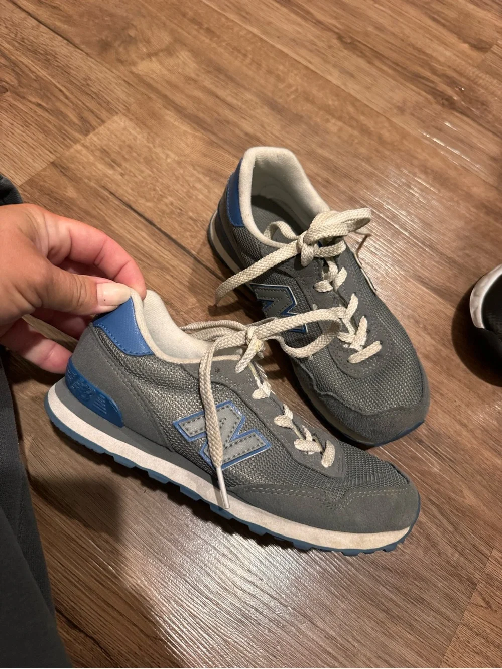 Two pairs of New Balance Kids Gray & Blue/Black & White Sneaker Set Size 2